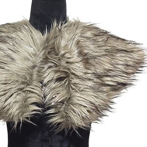 Adrienne Landau The Petite Capelet Natural Shine Faux Fur Fall Winter Metallic